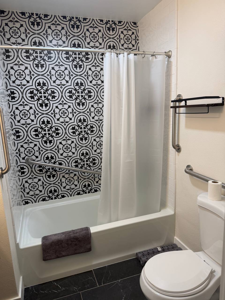 An accessible walk-in bathroom